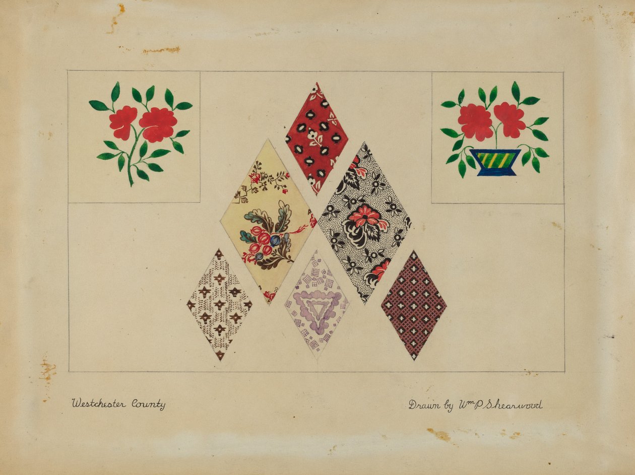 Drukowane wzory kołdry autorstwa William P. Shearwood