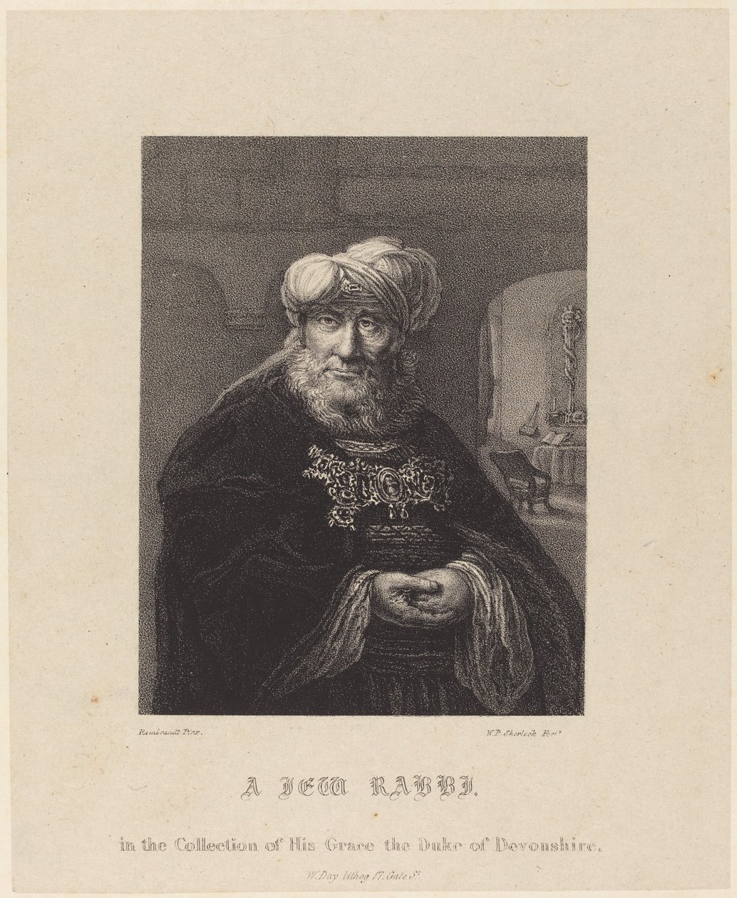 Żydowski rabin autorstwa William P. Sherlock after Rembrandt van Rijn