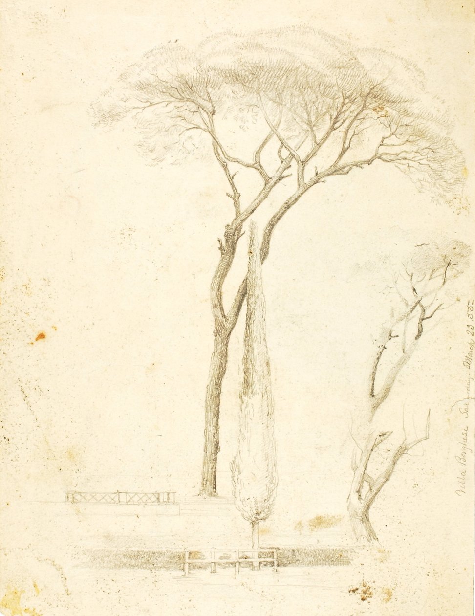 (Studia - Villa Borghese, 2 rysunki itp.). autorstwa William Page
