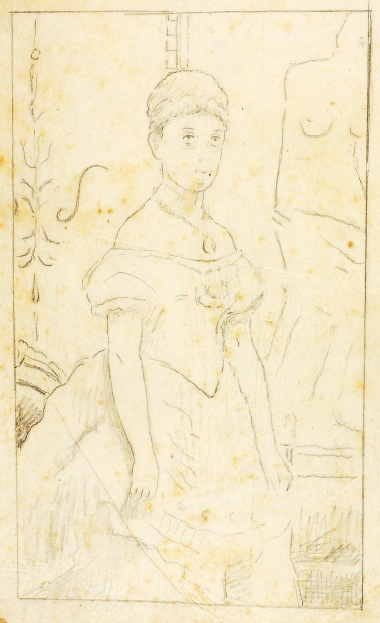 Dama w sukni wieczorowej z figurą Wenus z Milo autorstwa William Page