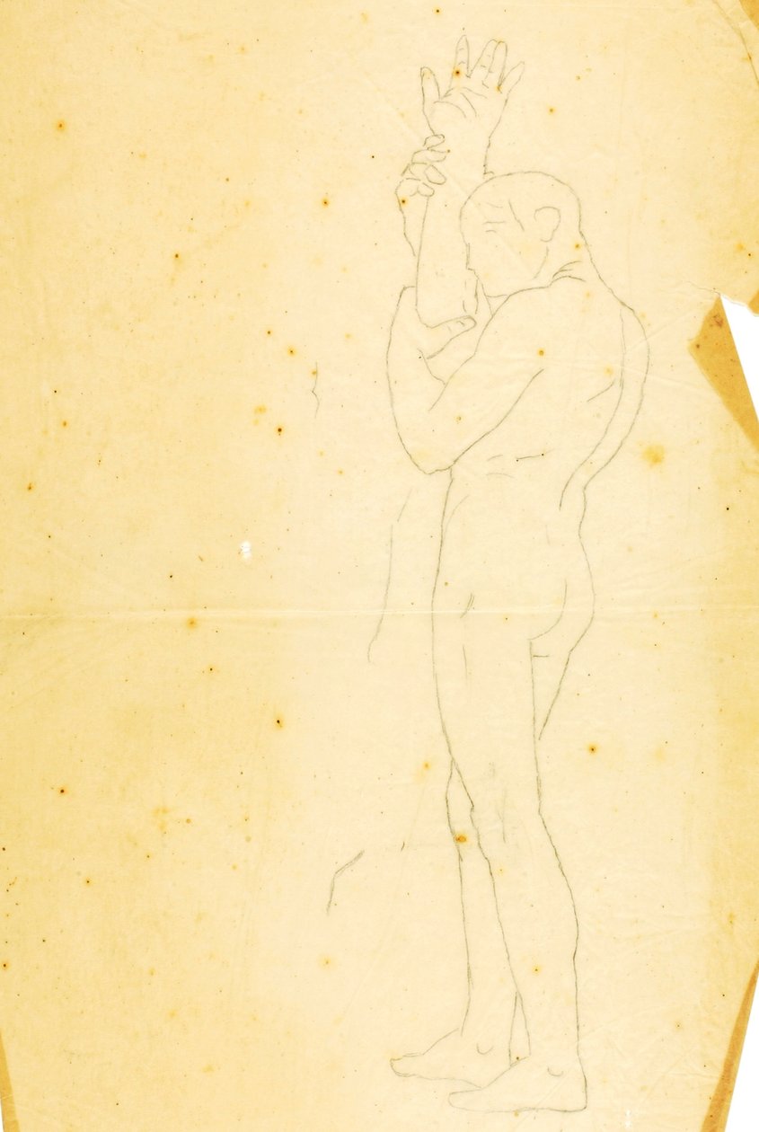 Mojżesz, Aaron i Hur na górze Horeb (studium - rysunek po prawej) autorstwa William Page