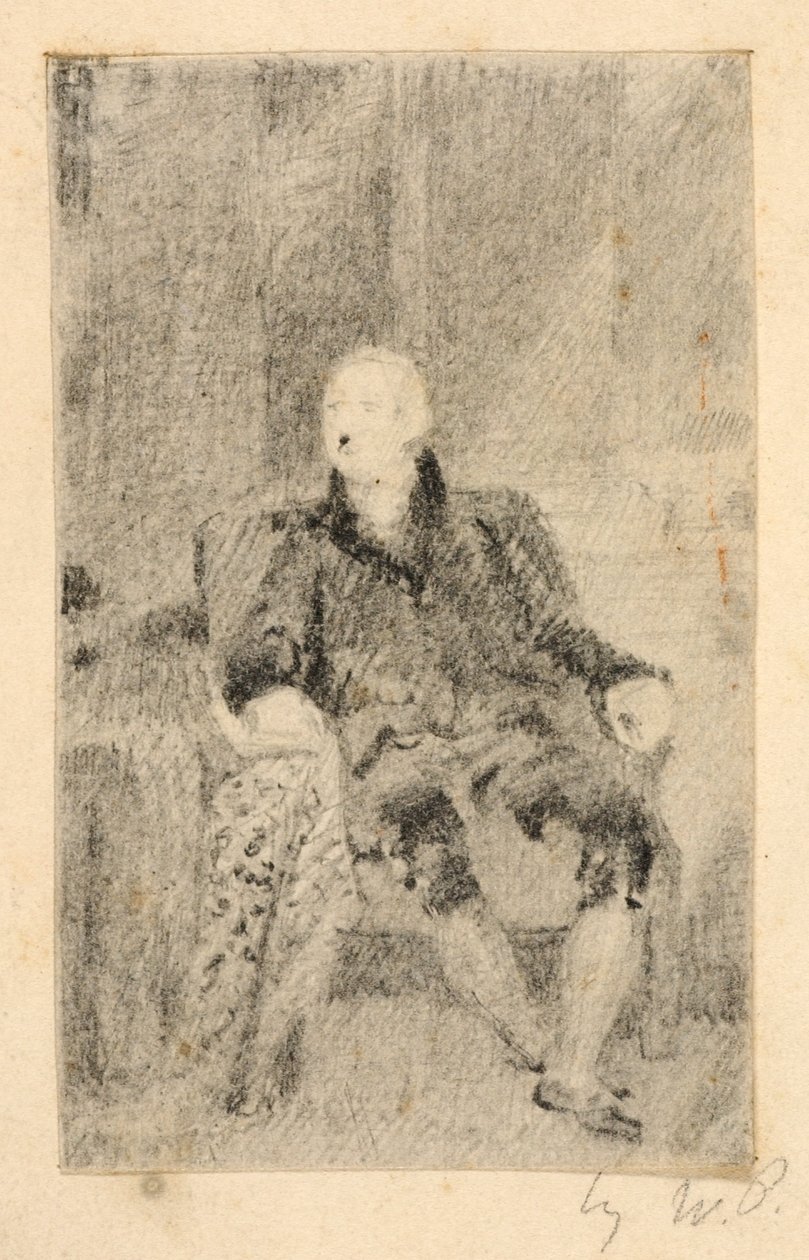 Siedzący mężczyzna w stroju z XVIII wieku autorstwa William Page