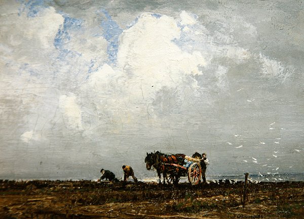 Gromadzenie szczątków, XX w. (olej na płótnie) autorstwa William Page Atkinson Wells