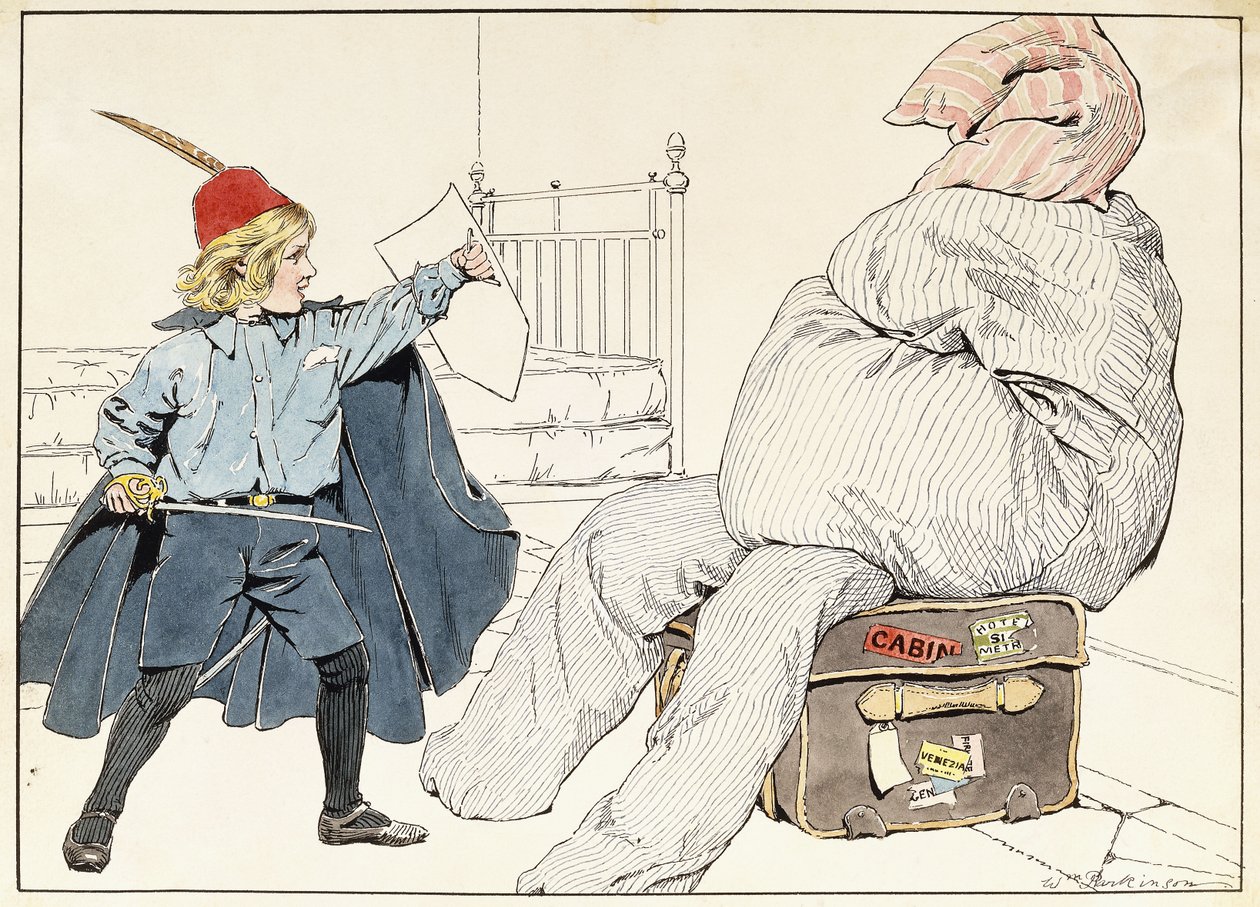 Błędny Rycerz odpierający wroga autorstwa William Parkinson