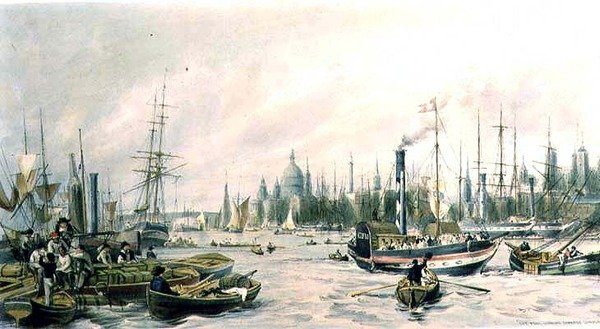 Londyński Most od Basenu (lito) autorstwa William Parrott