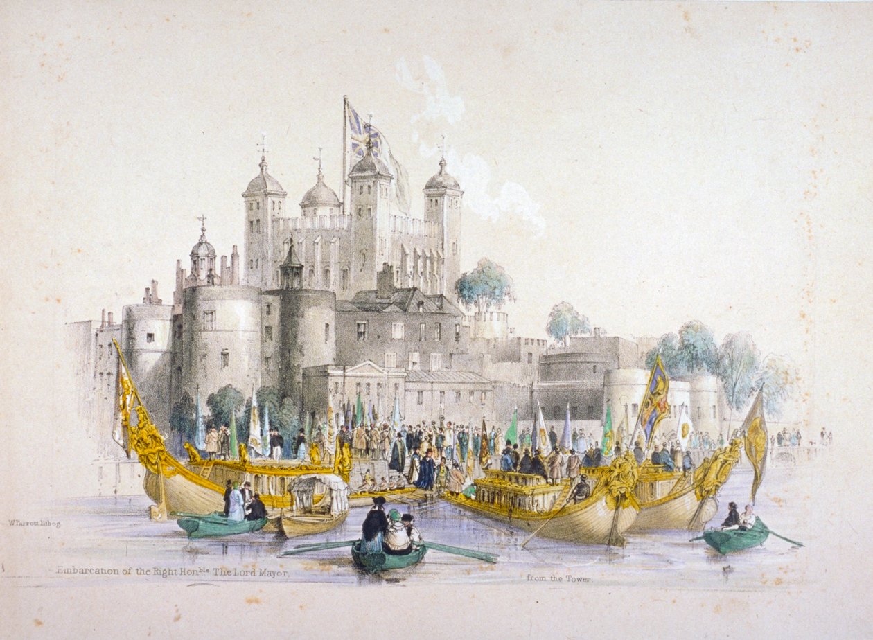 Lord Mayor Thomas Johnson i jego świta wyruszają z Tower of London, 1840 r autorstwa William Parrott