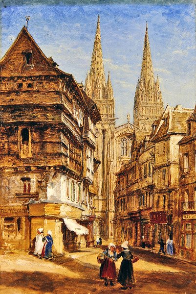 St Corentin z katedry w Quimper, ok. 1860 (olej na papierze ułożony na płycie) autorstwa William Parrott