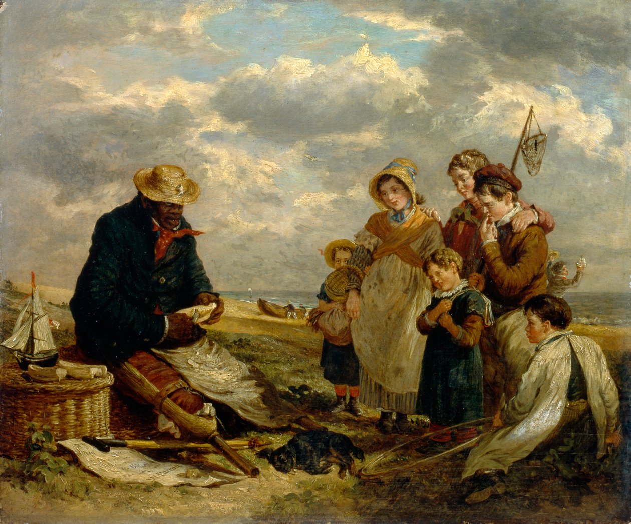 Murzyński budowniczy łodzi, ok. 1850 (olej na panelu) autorstwa William Parrott