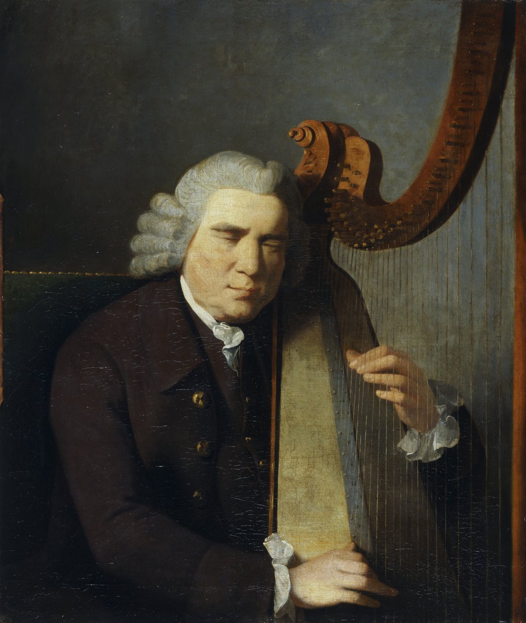 Niewidomy harfista, John Parry (olej na płótnie) autorstwa William Parry