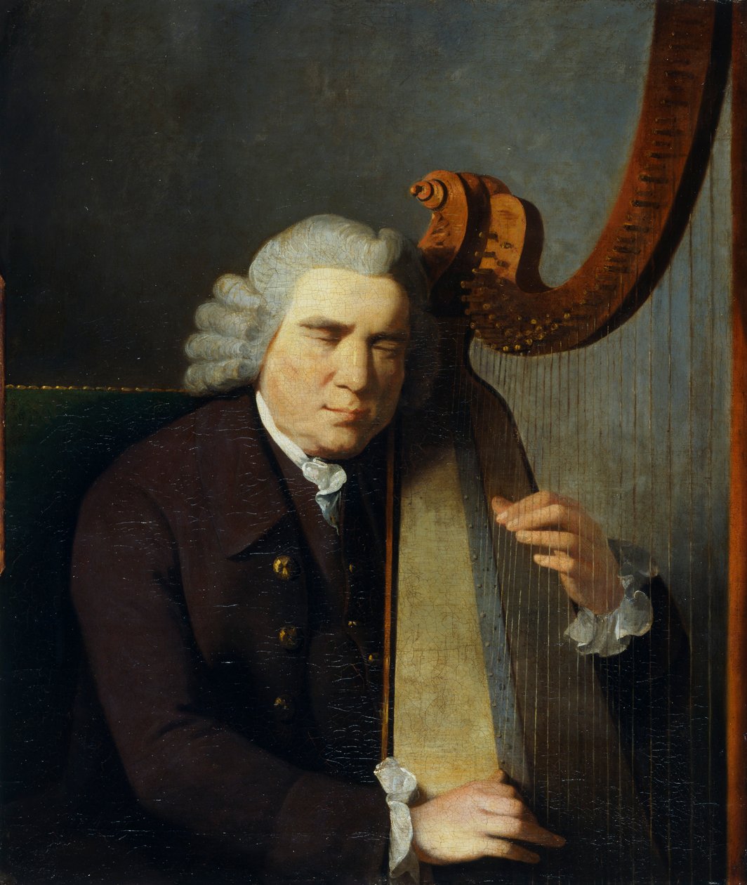„Ślepy harfista, John Parry”, 1710-1782, 1775-91 autorstwa William Parry