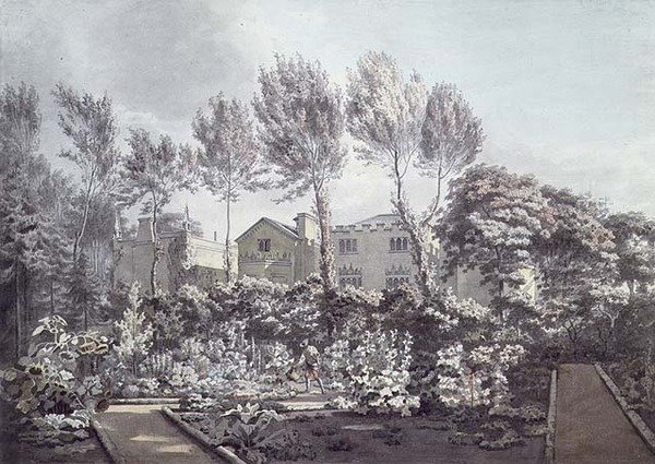 Ogród na Strawberry Hill, ok. 1780 (akwarela na papierze) autorstwa William Pars
