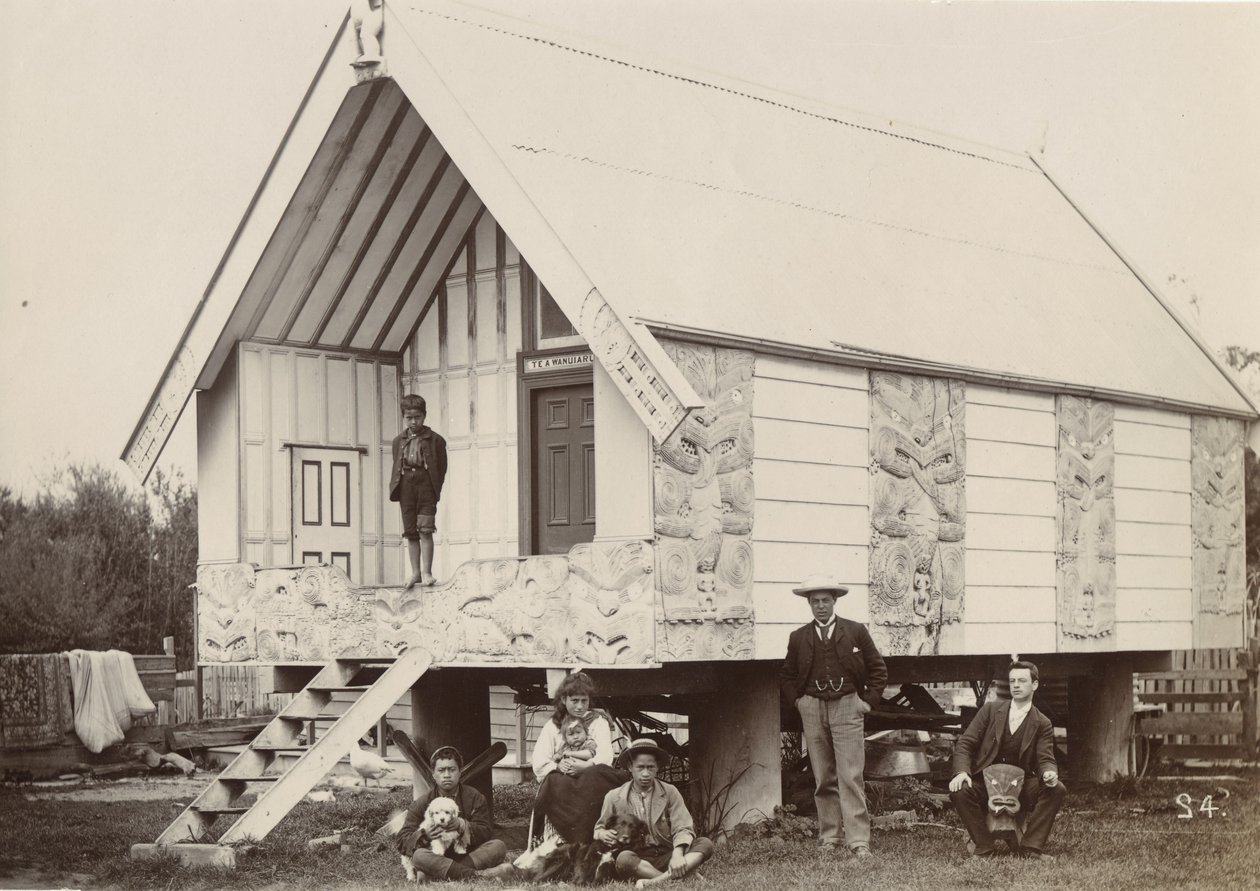 Pataka, Putiki, ok. 1900 (srebrny odbitka żelatynowa) autorstwa William Partington