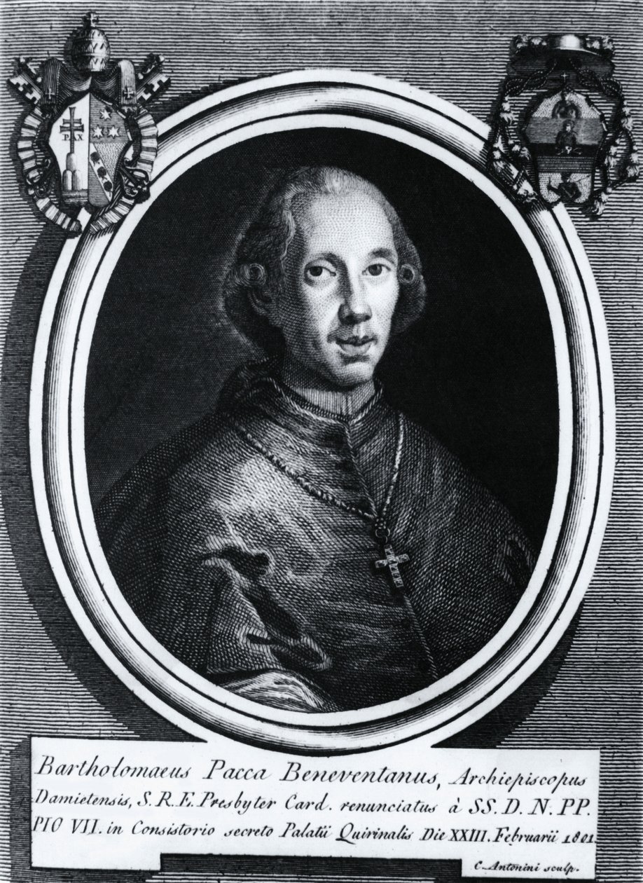 Portret Bartolomeo Pacca (1756-1844), włoskiego kardynała, rycina autorstwa Nicolas Toussaint Charlet