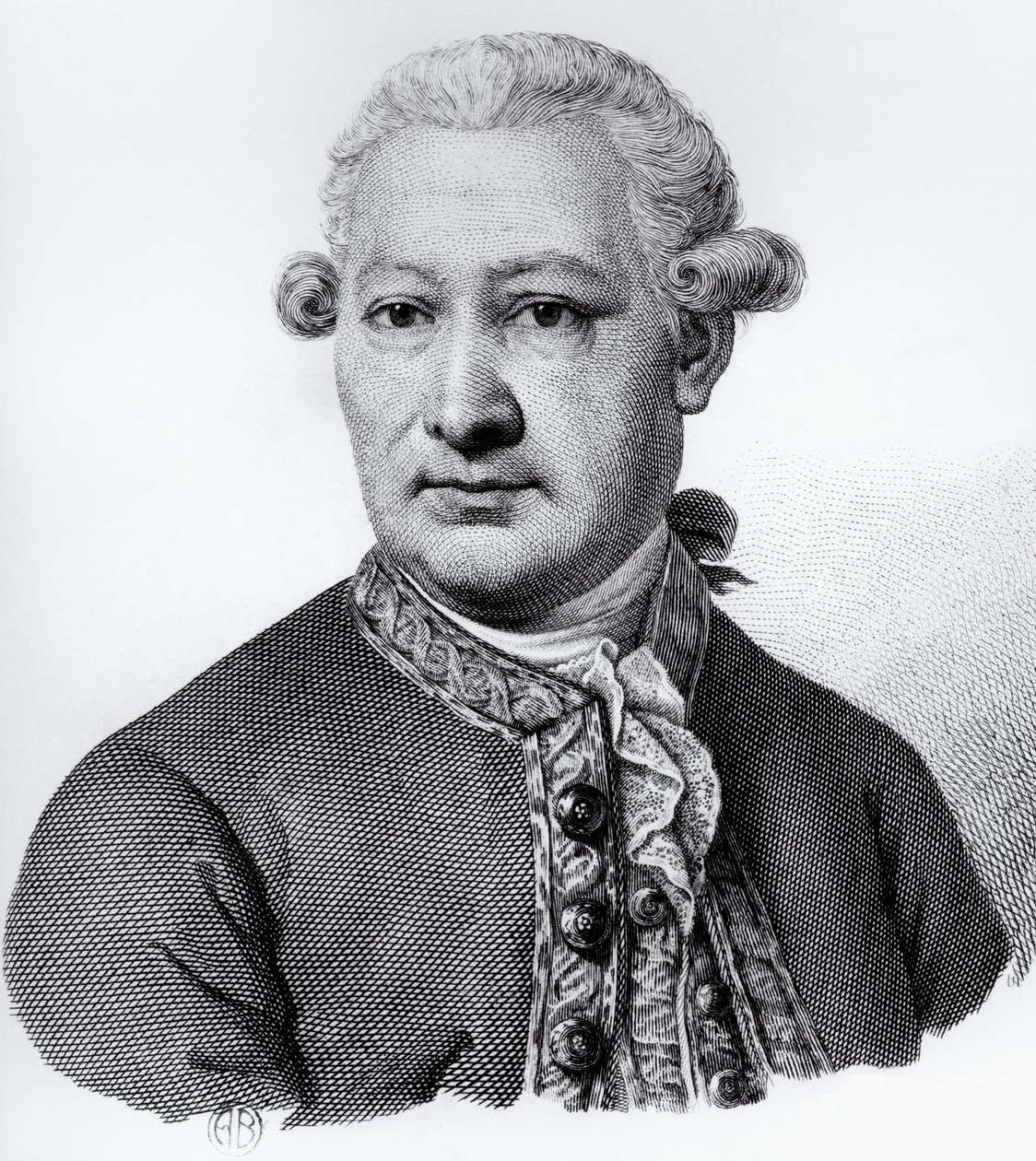Portret Giovanniego Alessandro Brambilli (1728-1800), barona Carpiano, włoskiego anatoma, patologa i lekarza, grawerowanie autorstwa Nicolas Toussaint Charlet