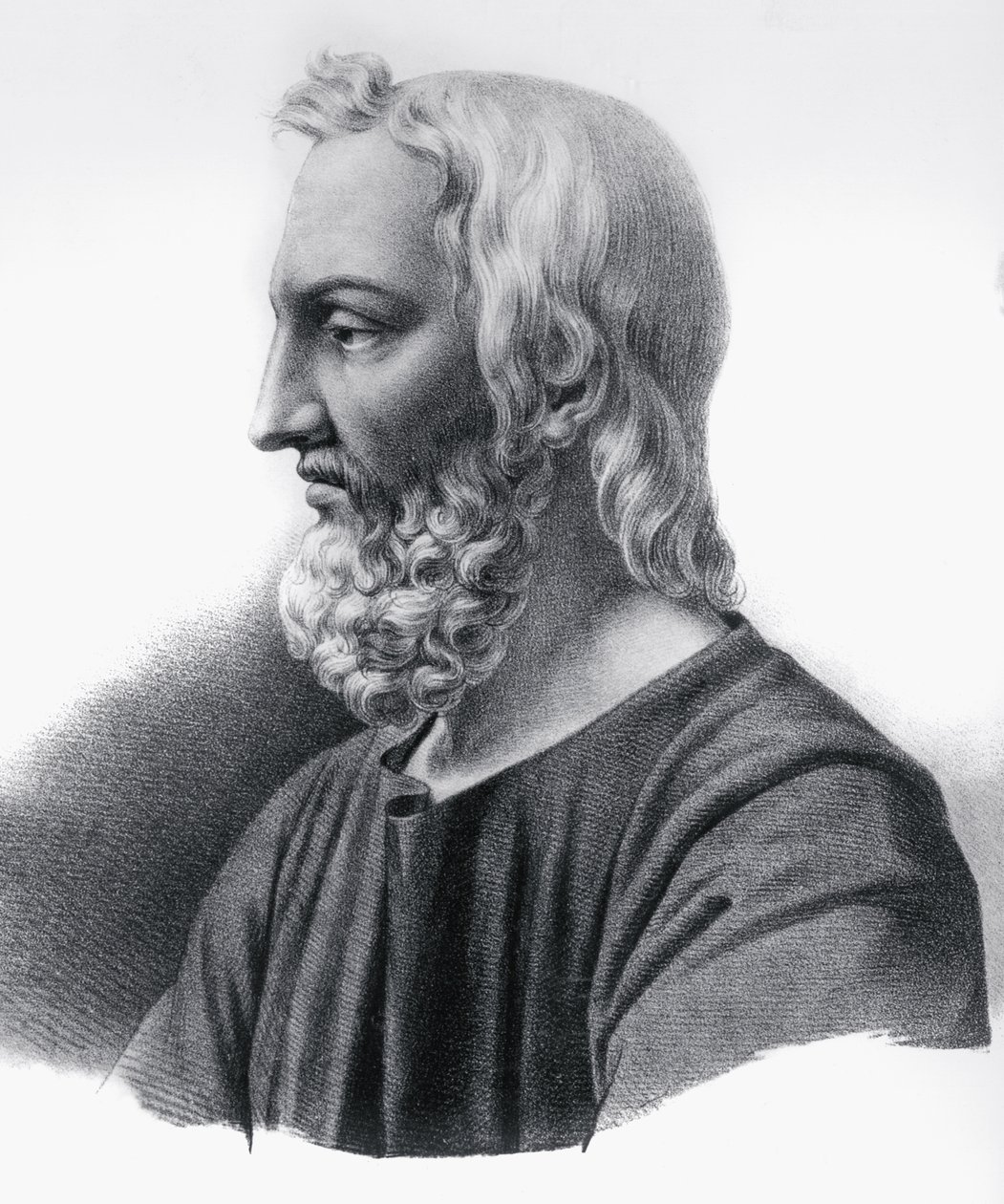 Portret Pedaniusa Dioscoridesa (ok. 40-ok. 90), greckiego lekarza, botanika i farmaceuty, rycina autorstwa Nicolas Toussaint Charlet