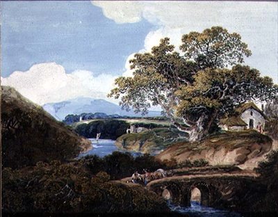 Krajobraz Devonshire, ok. 1780 (gwasz na papierze) autorstwa William Payne