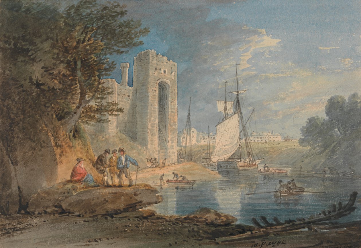 Widok na Caernarvon w Walii autorstwa William Payne
