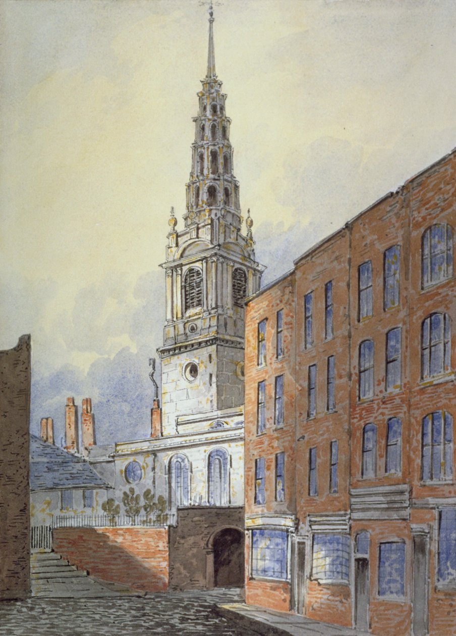 Kościół św. Oblubienicy, Fleet Street, City of London, c1815 autorstwa William Pearson
