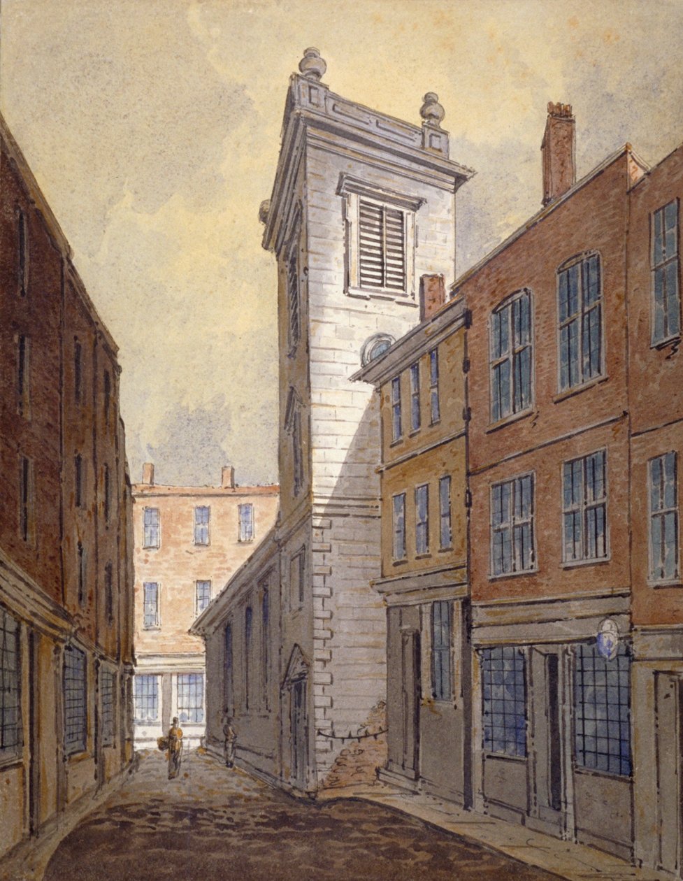 Kościół St George Botolph Lane od George Lane, City of London, c1813 autorstwa William Pearson