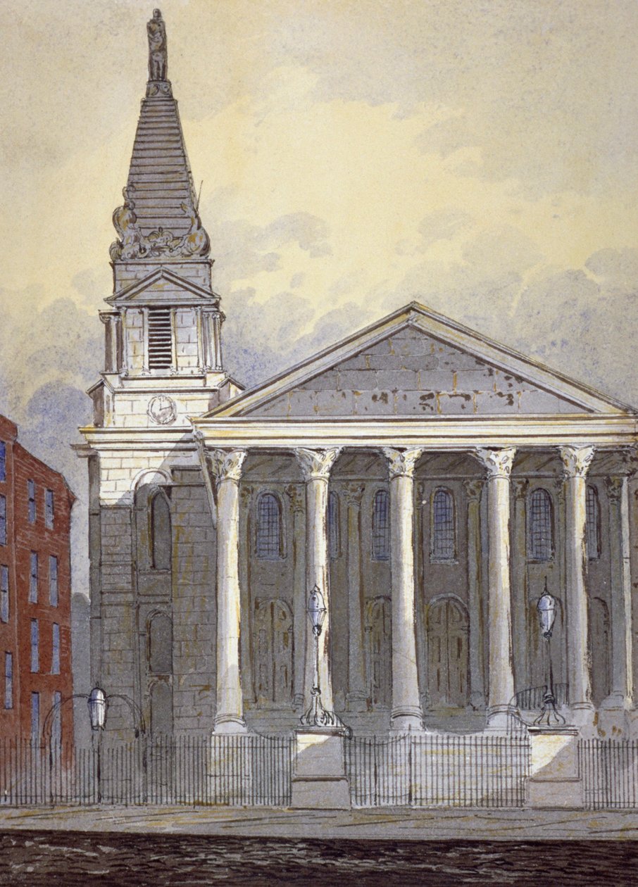 Kościół św. Jerzego, Hart Street, Bloomsbury, Londyn, c1815 autorstwa William Pearson