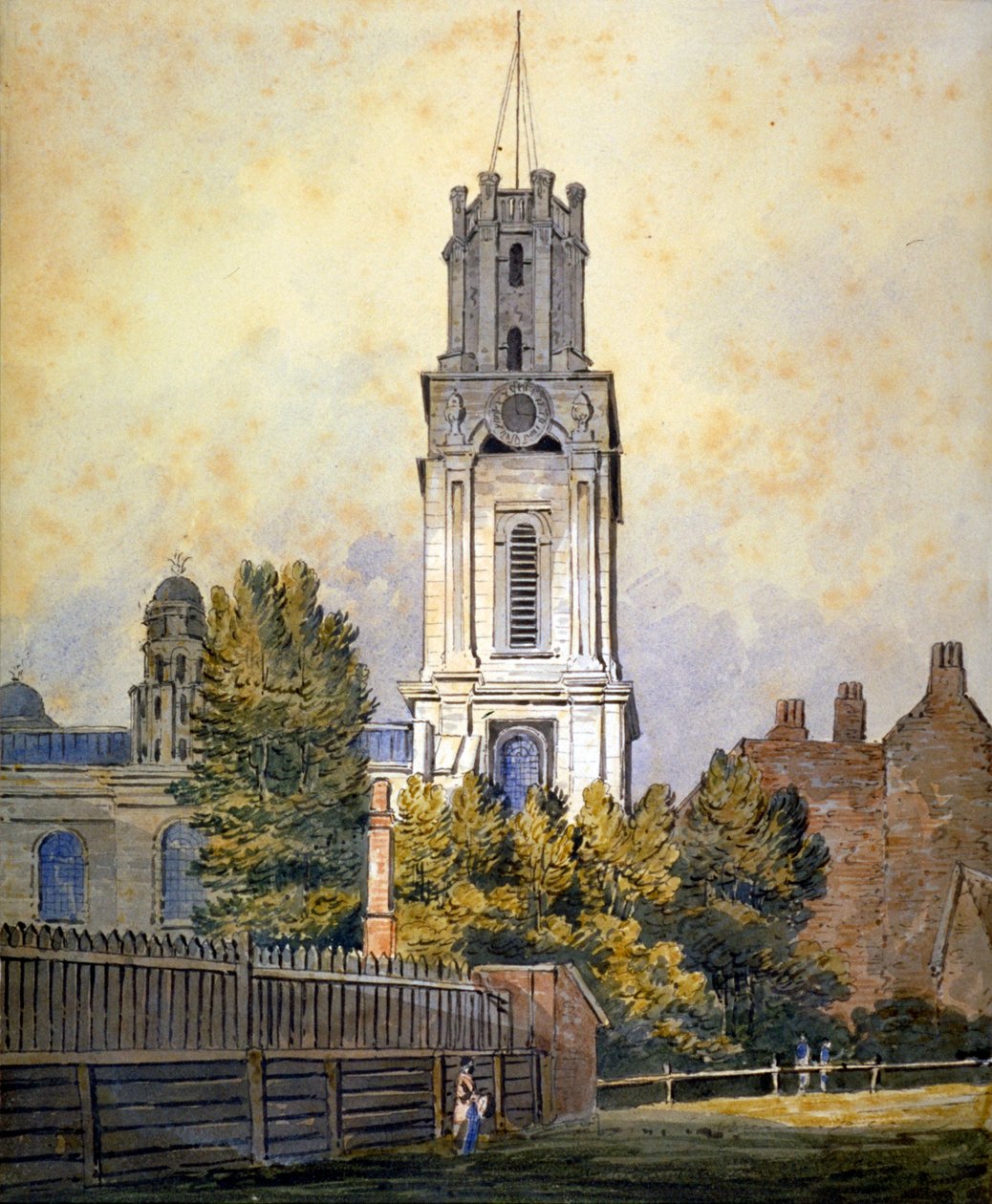 Kościół św. Jerzego na wschodzie, Stepney, Londyn, ok. 1815 r. autorstwa William Pearson