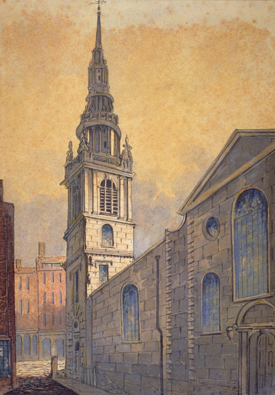 Kościół St Mary le Bow z Bow Churchyard, City of London, c1815 autorstwa William Pearson