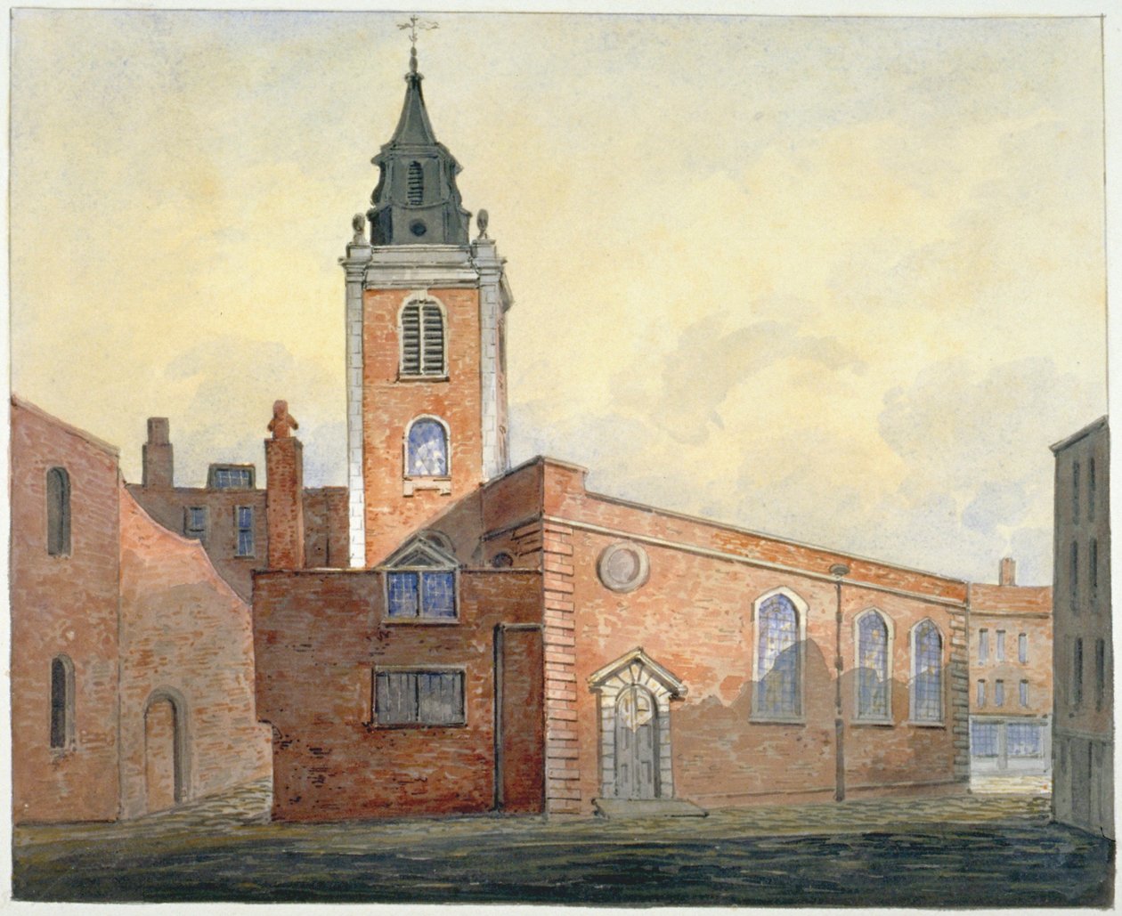 Kościół św. Michała Bassishawa, City of London, 1815 r. autorstwa William Pearson