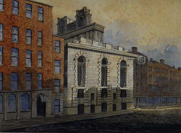 Lombard Street South, z St. Mary Woolnoth, c.1815 (akwarela) autorstwa William Pearson