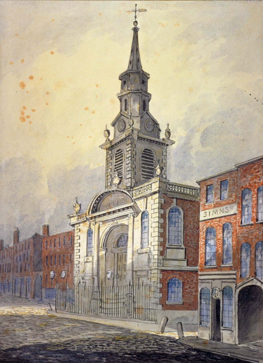 Kościół św. Jerzego, Borough High Street, Southwark, Londyn, c1815. autorstwa William Pearson