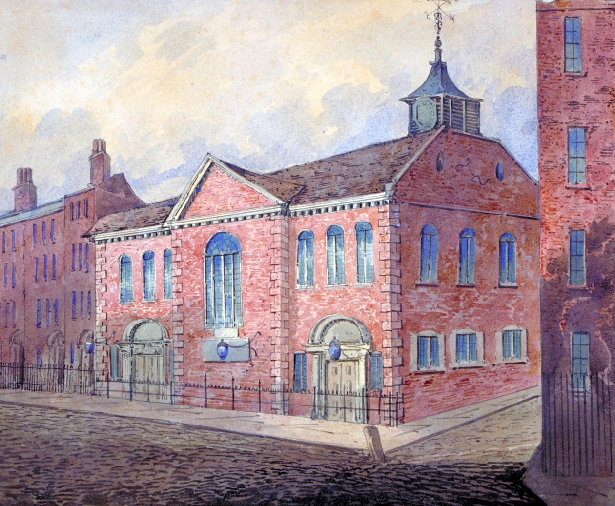 Widok kościoła św. Jerzego Męczennika, Queen Square, Holborn, Londyn, c1815 autorstwa William Pearson