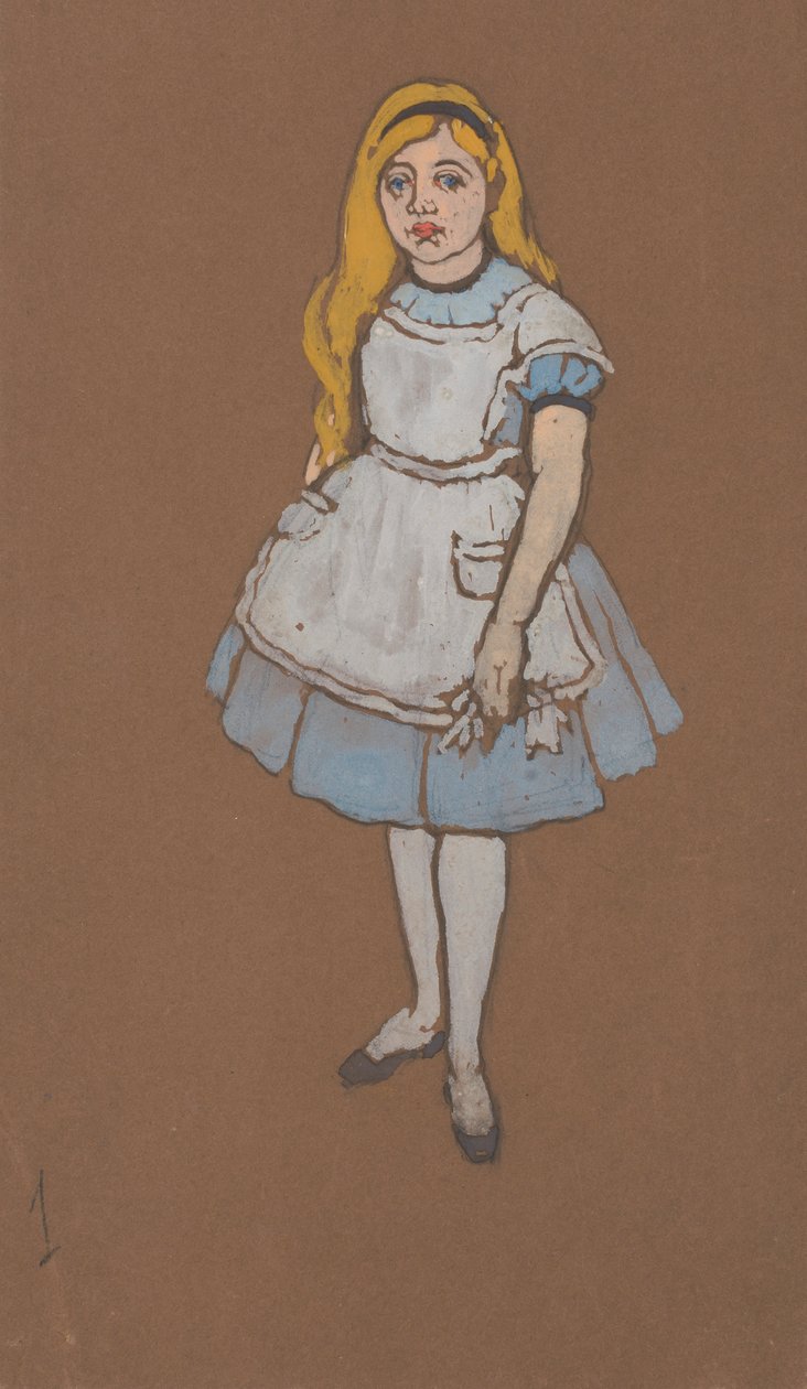 Projekt kostiumu Alicji dla Alicji w Krainie Czarów, 1915, 1915. autorstwa William Penhallow Henderson
