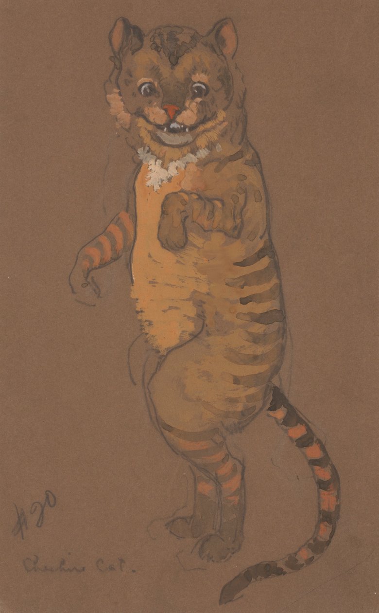 Projekt kostiumu Kota z Cheshire dla Alicji w Krainie Czarów, 1915. autorstwa William Penhallow Henderson