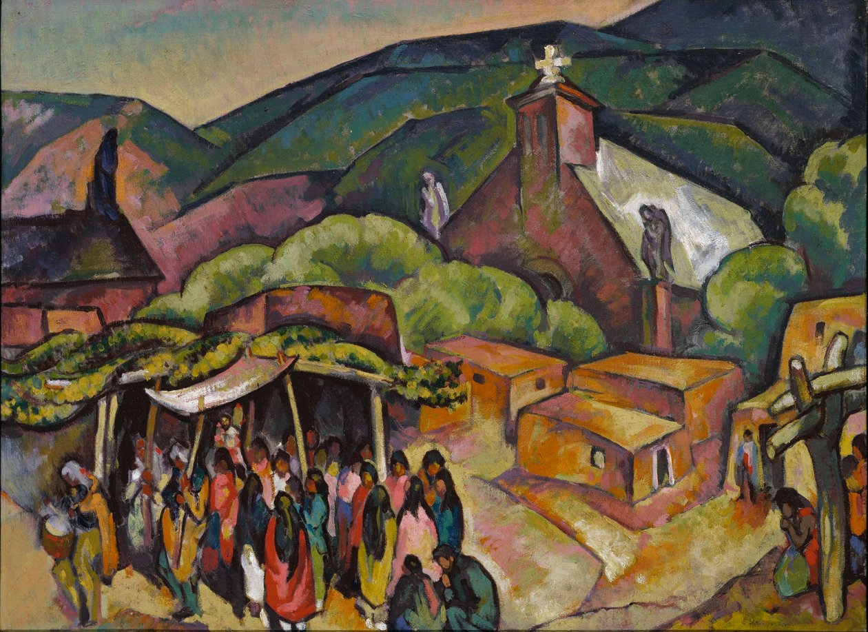 Święto: San Juan Pueblo autorstwa William Penhallow Henderson