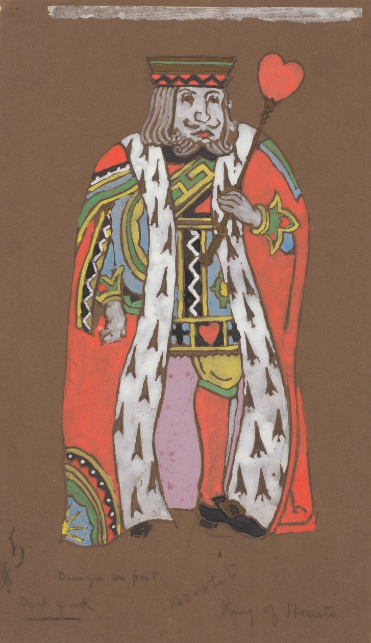 King of Hearts (kostiumy do filmu Alicja w Krainie Czarów, 1915) autorstwa William Penhallow Henderson