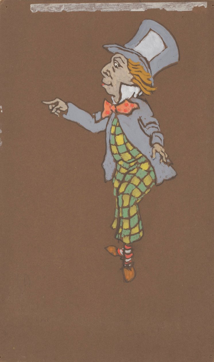 Szalony Kapelusznik (projekt kostiumów do filmu Alicja w Krainie Czarów, 1915) autorstwa William Penhallow Henderson