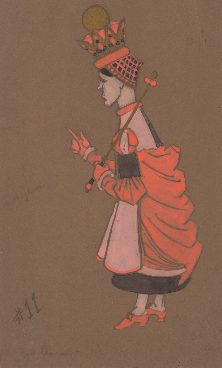 Czerwona królowa (kostiumy do filmu Alicja w Krainie Czarów) 1915) autorstwa William Penhallow Henderson