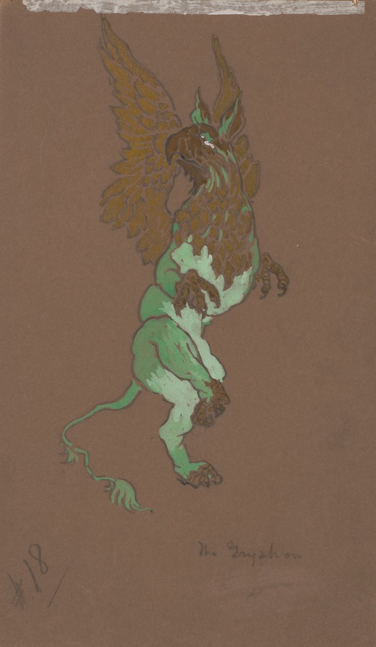 Gryfon (projekt kostiumów do filmu Alicja w Krainie Czarów, 1915) autorstwa William Penhallow Henderson