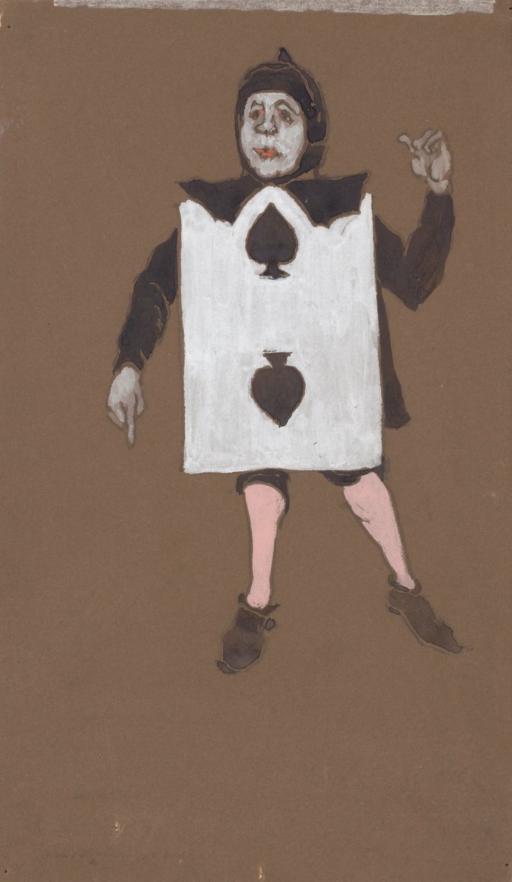 Two of Spades (projekt kostiumów do filmu Alicja w Krainie Czarów, 1915) autorstwa William Penhallow Henderson