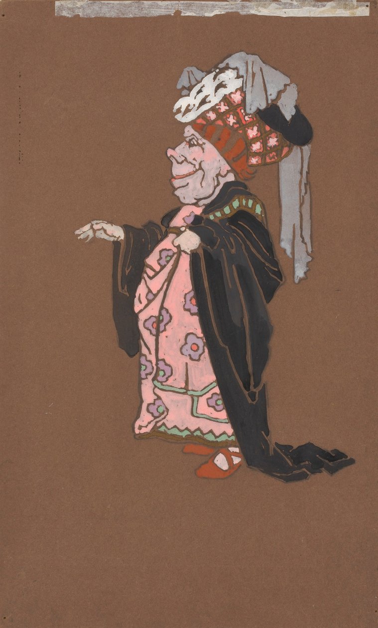 Brzydka księżna (projekt kostiumów do filmu Alicja w Krainie Czarów, 1915) autorstwa William Penhallow Henderson