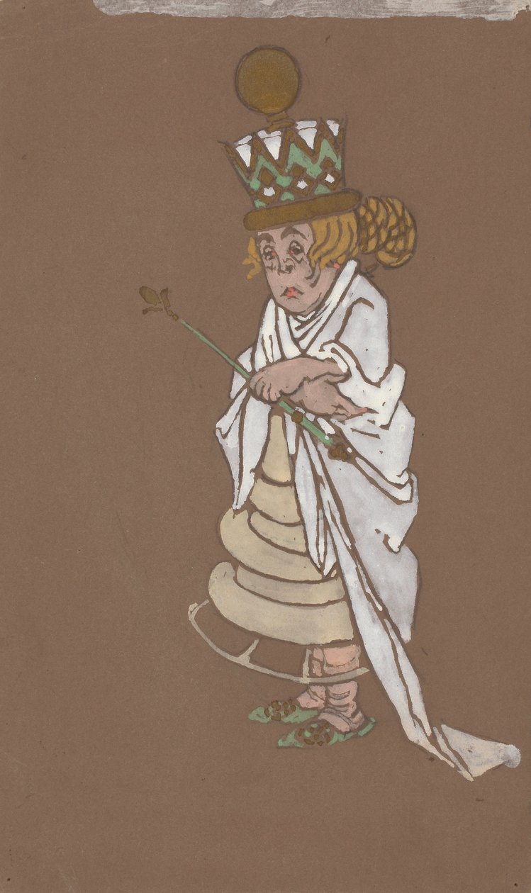 Biała królowa (projekt kostiumów do filmu Alicja w Krainie Czarów) 1915 autorstwa William Penhallow Henderson