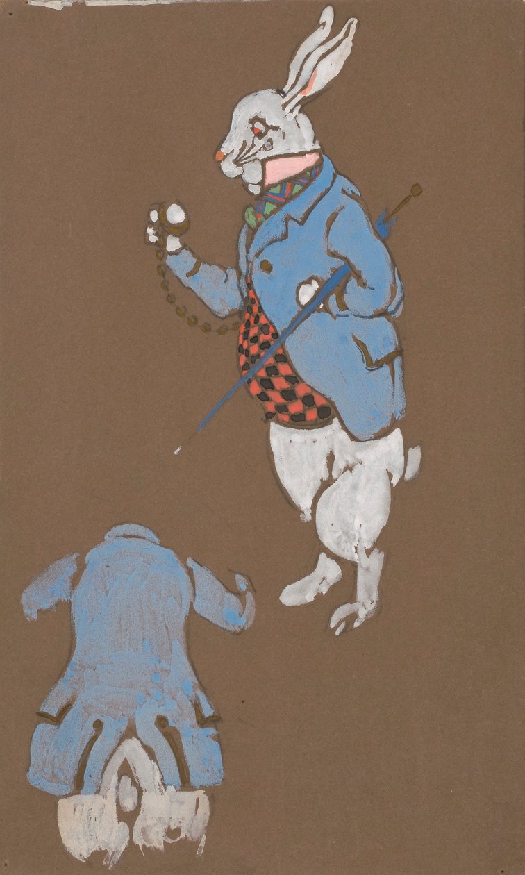 Biały królik (projekt kostiumów do filmu Alicja w Krainie Czarów, 1915) autorstwa William Penhallow Henderson