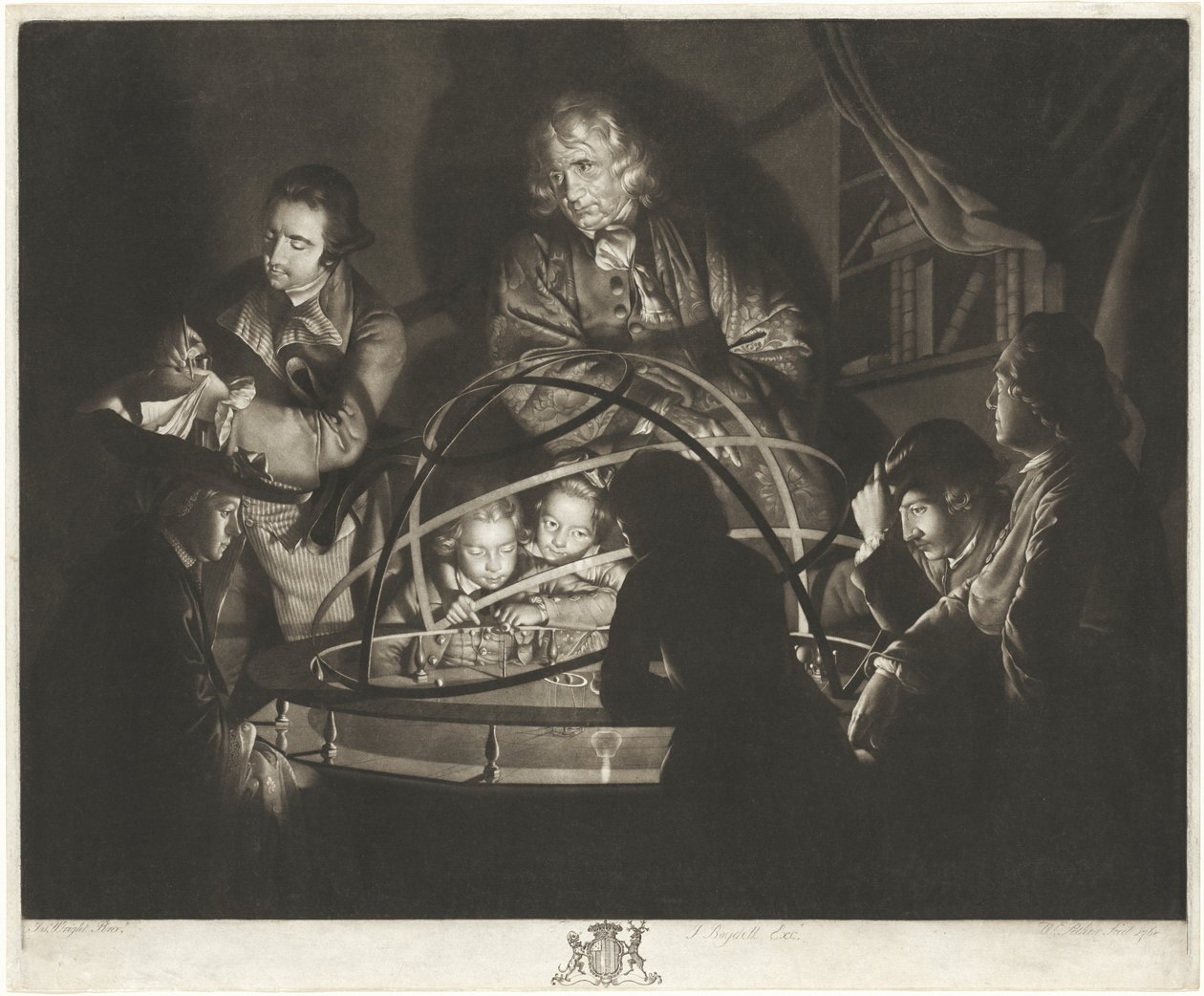 Filozof wygłasza wykład na temat planetarium autorstwa William Pether after Joseph Wright