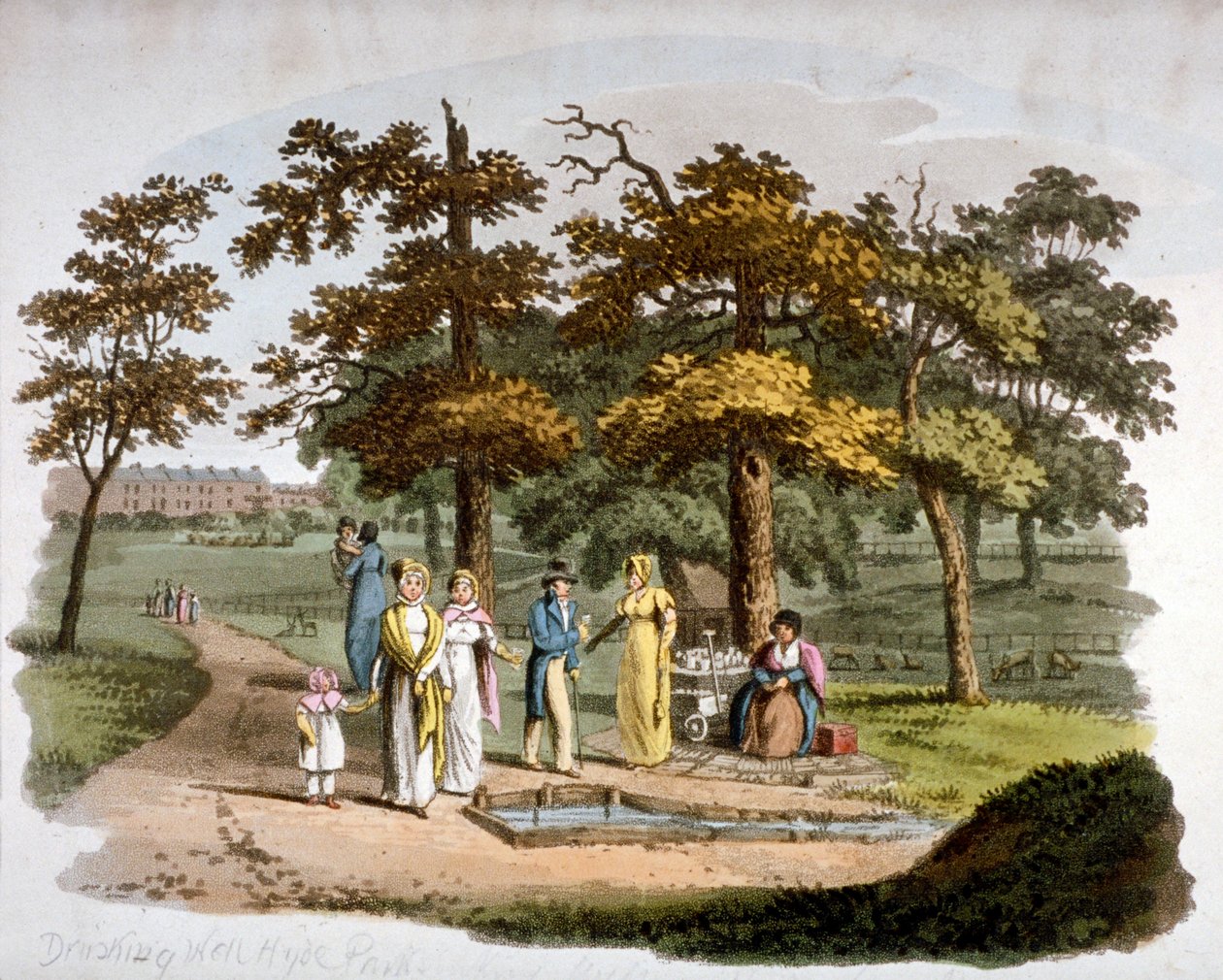 Widok studni pitnej, Hyde Park, Westminster, Londyn, 1812 autorstwa William Pickett