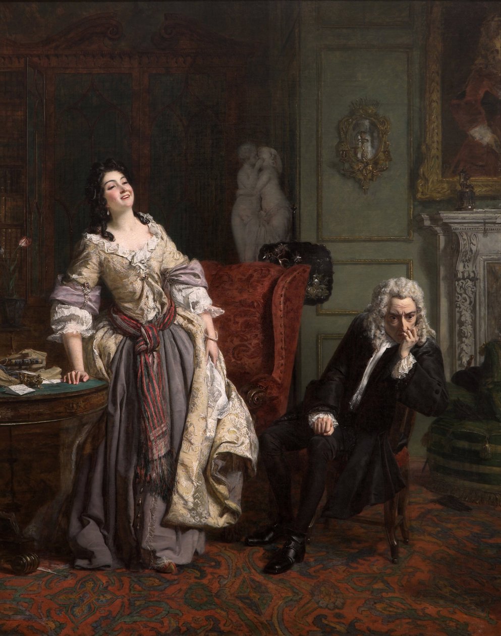 Aleksander Pope wyznał swoją miłość Lady Mary Wortley Montagu, 1852 r. autorstwa William Powell Frith
