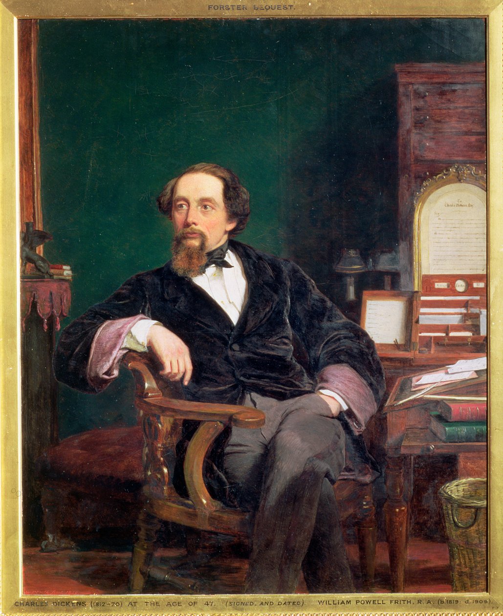 Charles Dickens, angielski powieściopisarz, XIX wiek autorstwa William Powell Frith