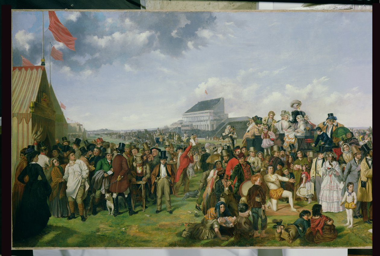 Dzień Derby olej na płótnie detal 56103 patrz także 120097 autorstwa William Powell Frith