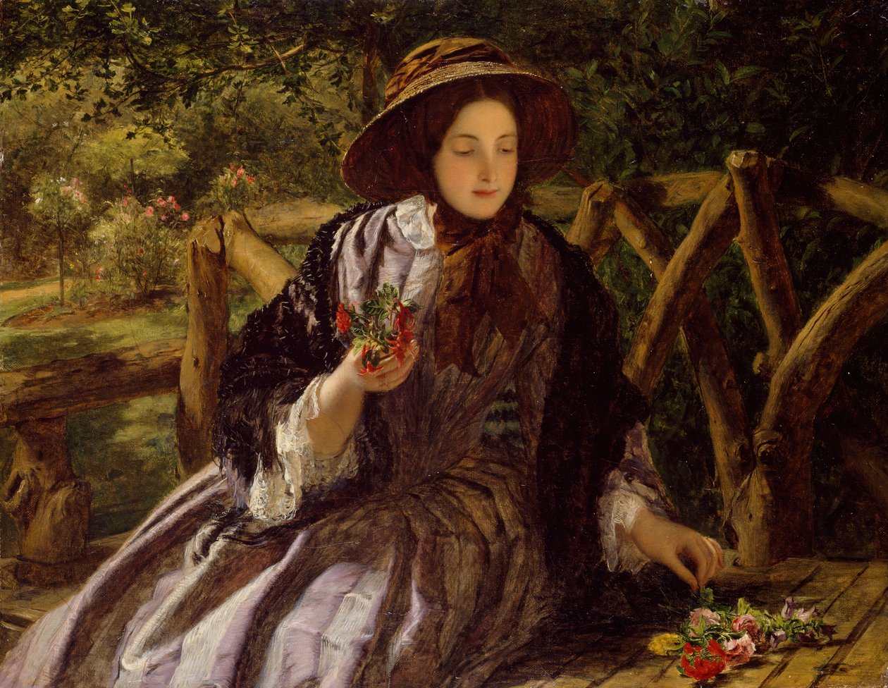 Kwiaty ogrodowe robiące bukiet, 1855-1856. autorstwa William Powell Frith