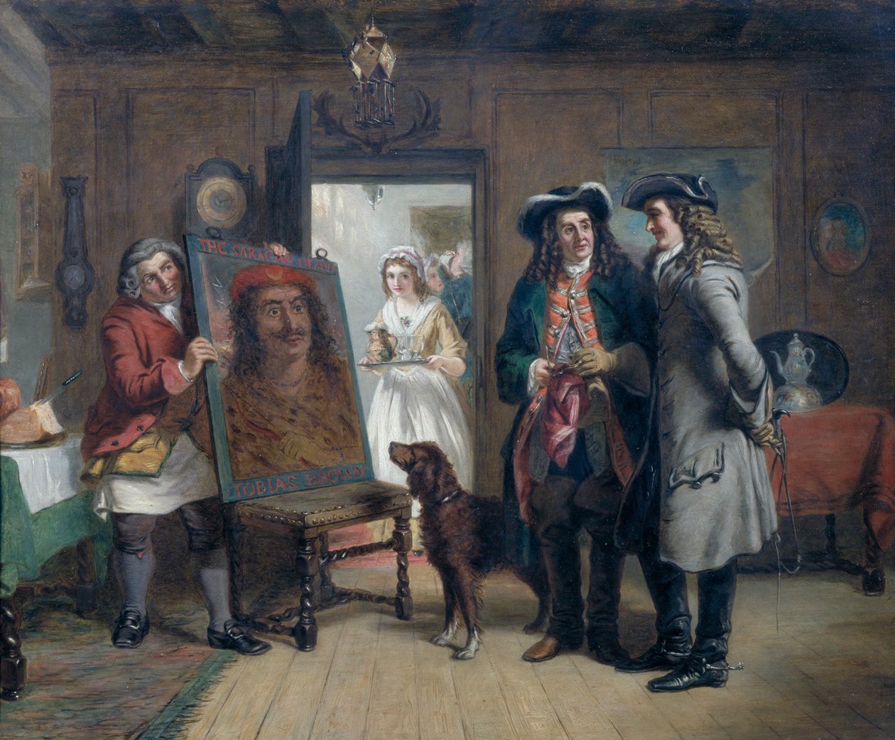 Sir Roger de Coverley i Addison z „Głową Saracena” – scena z „Widza”, 1867 autorstwa William Powell Frith