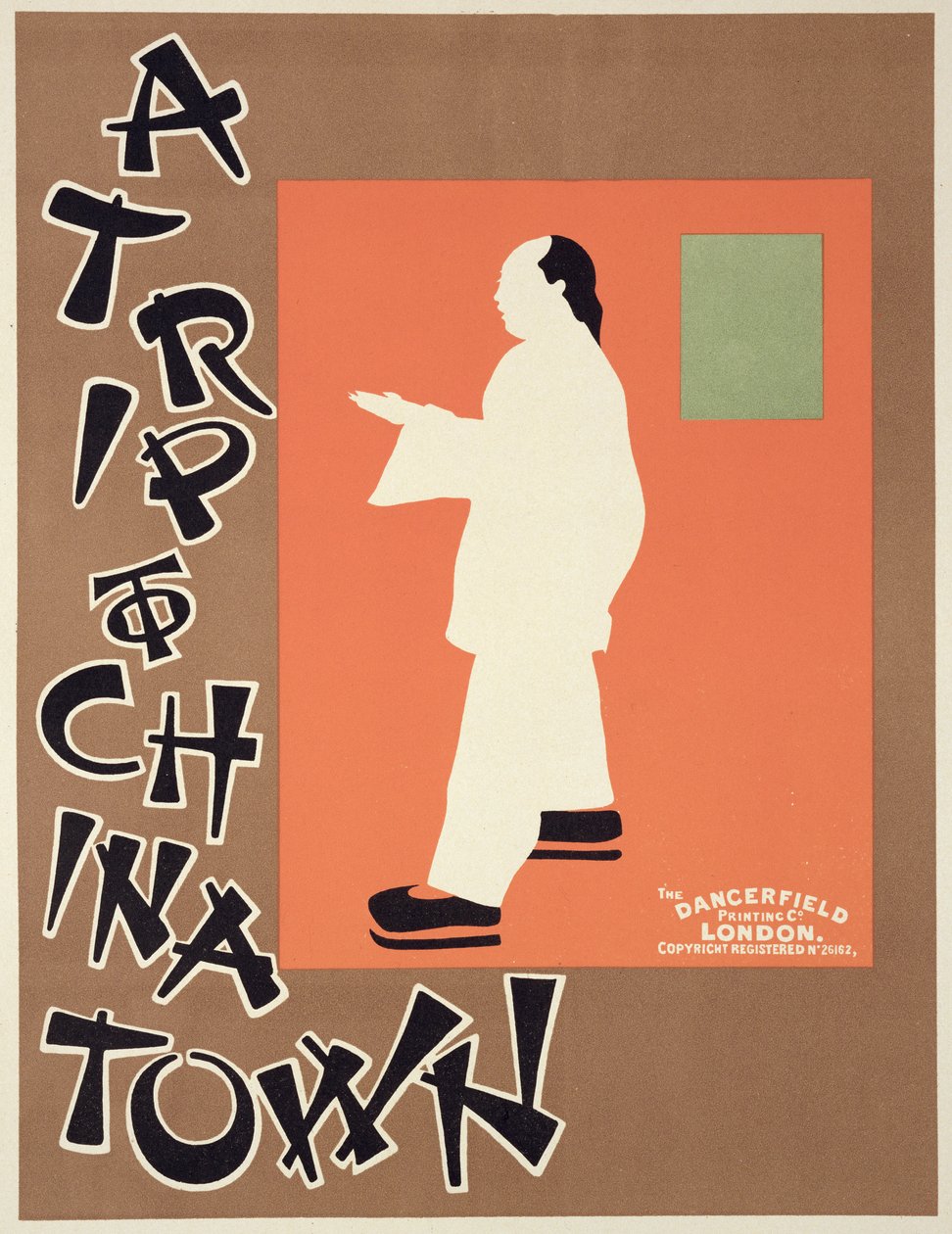 Reprodukcja plakatu reklamującego „Podróż do China Town” (litografia kolorowa) autorstwa William and Pryde James Nicholson