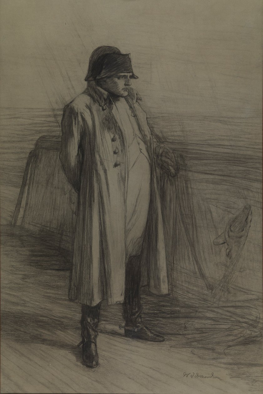 Napoleon na pokładzie "Bellerophon", ok. 1880 r. (węgiel, czarna kreda) autorstwa William Quiller Orchardson